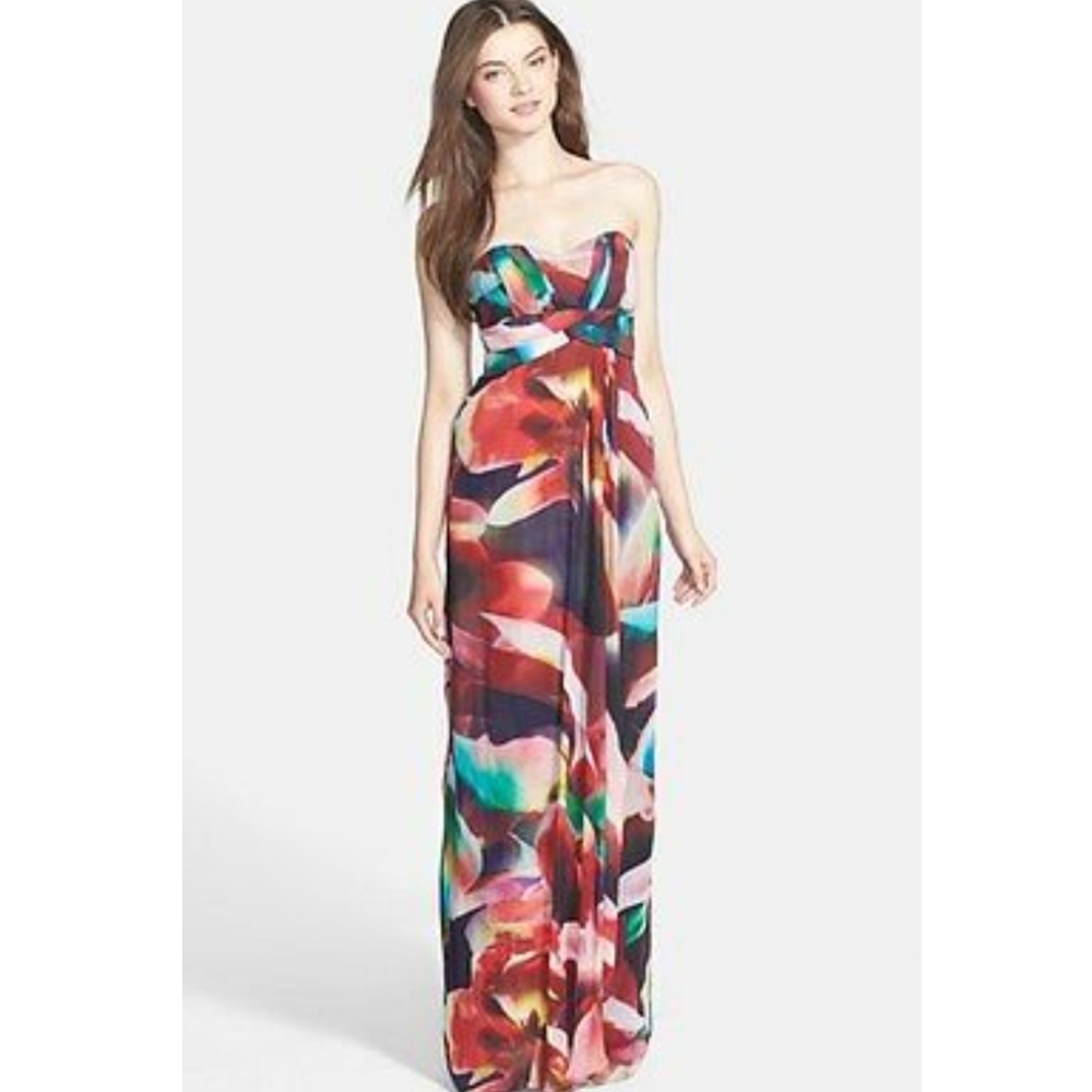 Nicole Miller Petal Power Chiffon Strapless